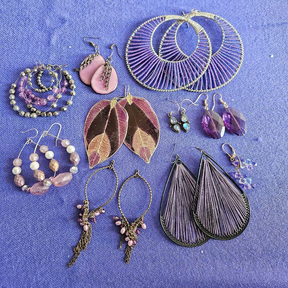 Purple Earring Lot (10)